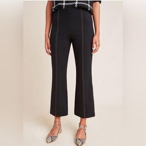 Anthropologie The Essential Cropped Flare Trousers Pants Black Womens Size‎ XS